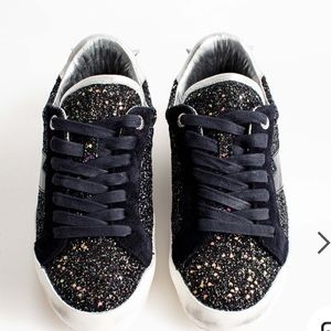 Zadig & Voltaire black glitter sneakers